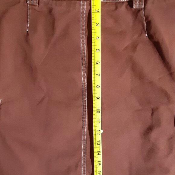 Dockers Woman's Denim Skirt Size 12, Brown, Cargo Pockets, belt loops - Picture 2 of 9